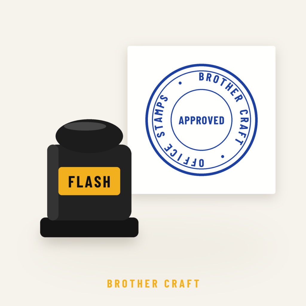 Flash and laser office stamps