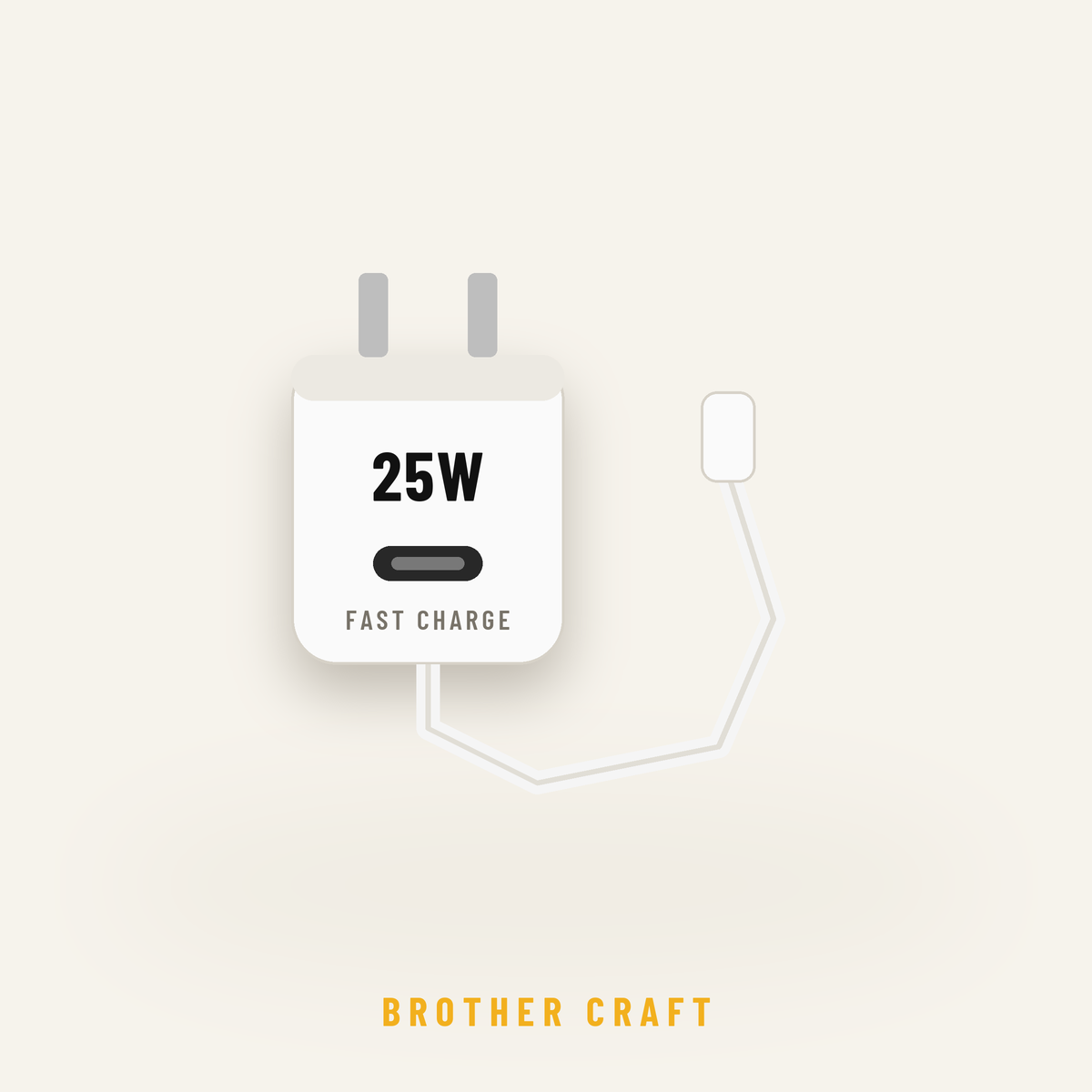 25W USB-C fast charger with cable