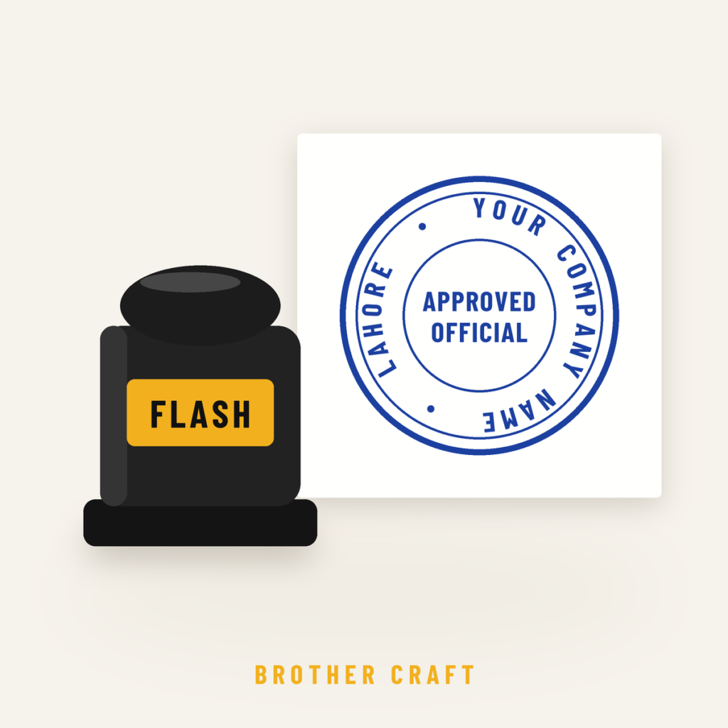 Round flash self-inking stamp